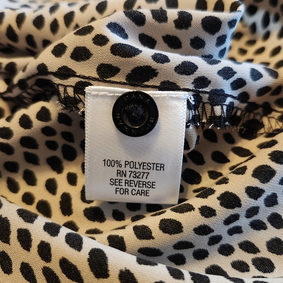 DANA BUCHMAN Polka Dot Women's Button-Up Blouse Size Large - Picture 8 of 9